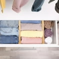 thumbnail image 3 of 6 Pack Bamboo Drawer Dividers, 4.65'' High Adjustable 12.5-17 Inch, Wooden Dresser Separators with Soft Foam Ends for Clothes, Baby Clothes and Nursery Storage, 3 of 7