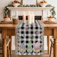 thumbnail image 2 of Table Runner 72 Inches Long for Kitchen Dining, Easter Dresser Scarf Farmhouse, Dining Table Decorations for Wedding/Parties, Vintage Gnomes Bunny Eggs Black Buffalo Plaid 16 x 72 In, 2 of 8