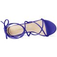 thumbnail image 4 of Sandalias de Tacón Grueso Allegra K Azul Oscuro 38 correas de Tiras, 4 of 6