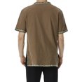 thumbnail image 3 of Camisas de Manga Corta de los Hombres Estilo Étnico Impreso Hendidura Cuello en V, Ligero Top Transpirable para la Primavera Y el Verano, 3 of 6