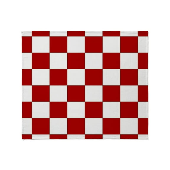 CafePress - Bold Red And White Checkerboard Throw Blanket - Soft Fleece Throw Blanket, 50"x60" for All Ages