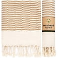 thumbnail image 4 of Mykonos 2-Pack Turkish Cotton Hand Towels – Light Brown Boho, 40x19 in, Soft Absorbent Decorative Bathroom Towel Set, 4 of 15
