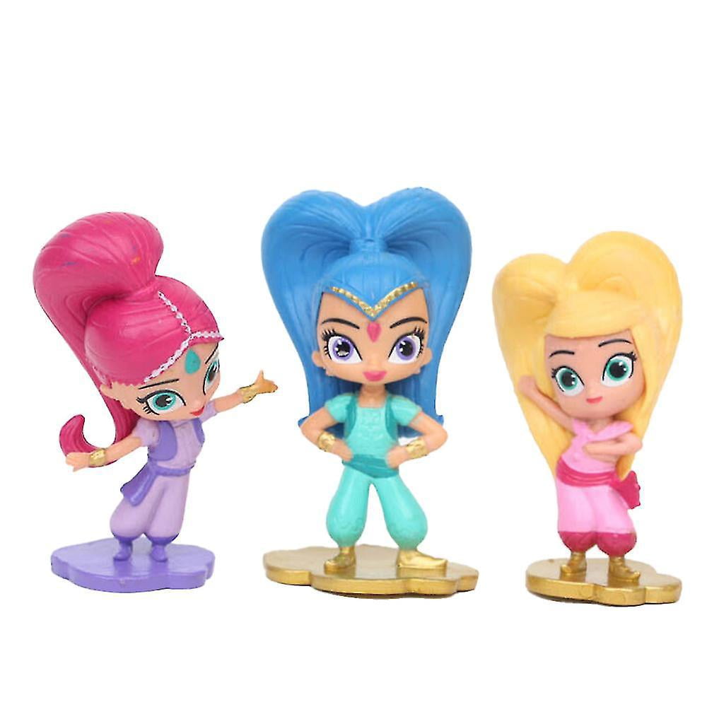 Unbranded 12 Pack Shimmer And Shine Action Figures Cute Kids Collectible Model Dolls Toys Cake Toppers