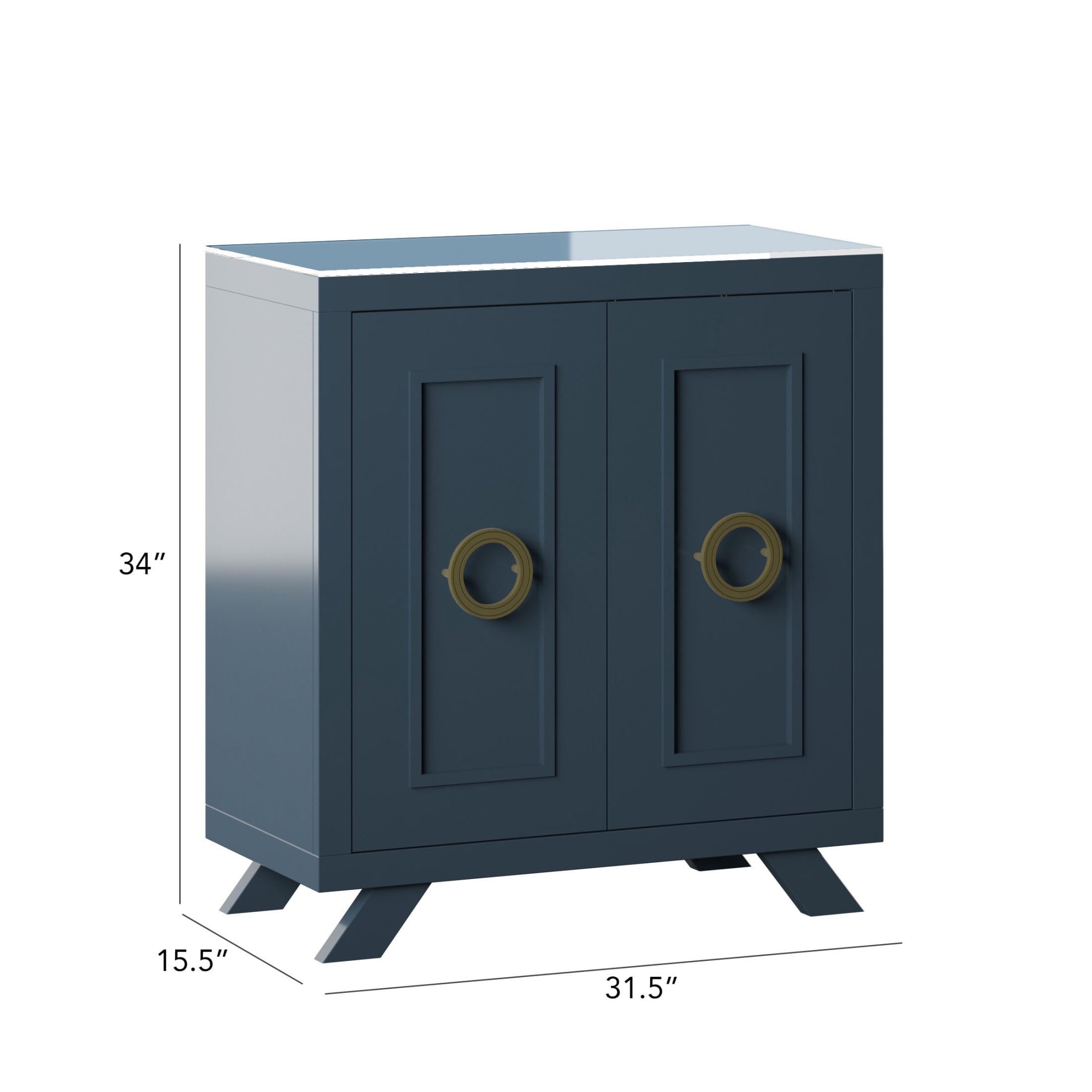 Twin Star Home Bar Cabinet with Stemware Rack, Fontana Blue