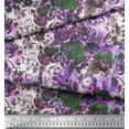 thumbnail image 2 of Soimoi Tissu Satin Modal Feuilles & Roses Imprimés de Tissu au Mètre 42 Pouces de Large, 2 of 3