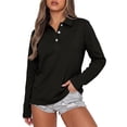 thumbnail image 5 of Polo Shirts for Women Long Sleeve Collared Button Golf Work Cute Summer Tops, XL, 5 of 5