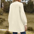 thumbnail image 3 of MKLEKYY Chandail Col Rond Femme Cardigan Décontracté Surdimensionné à Manches Longues Couleur Unie pour Automne et Hiver, 3 of 4