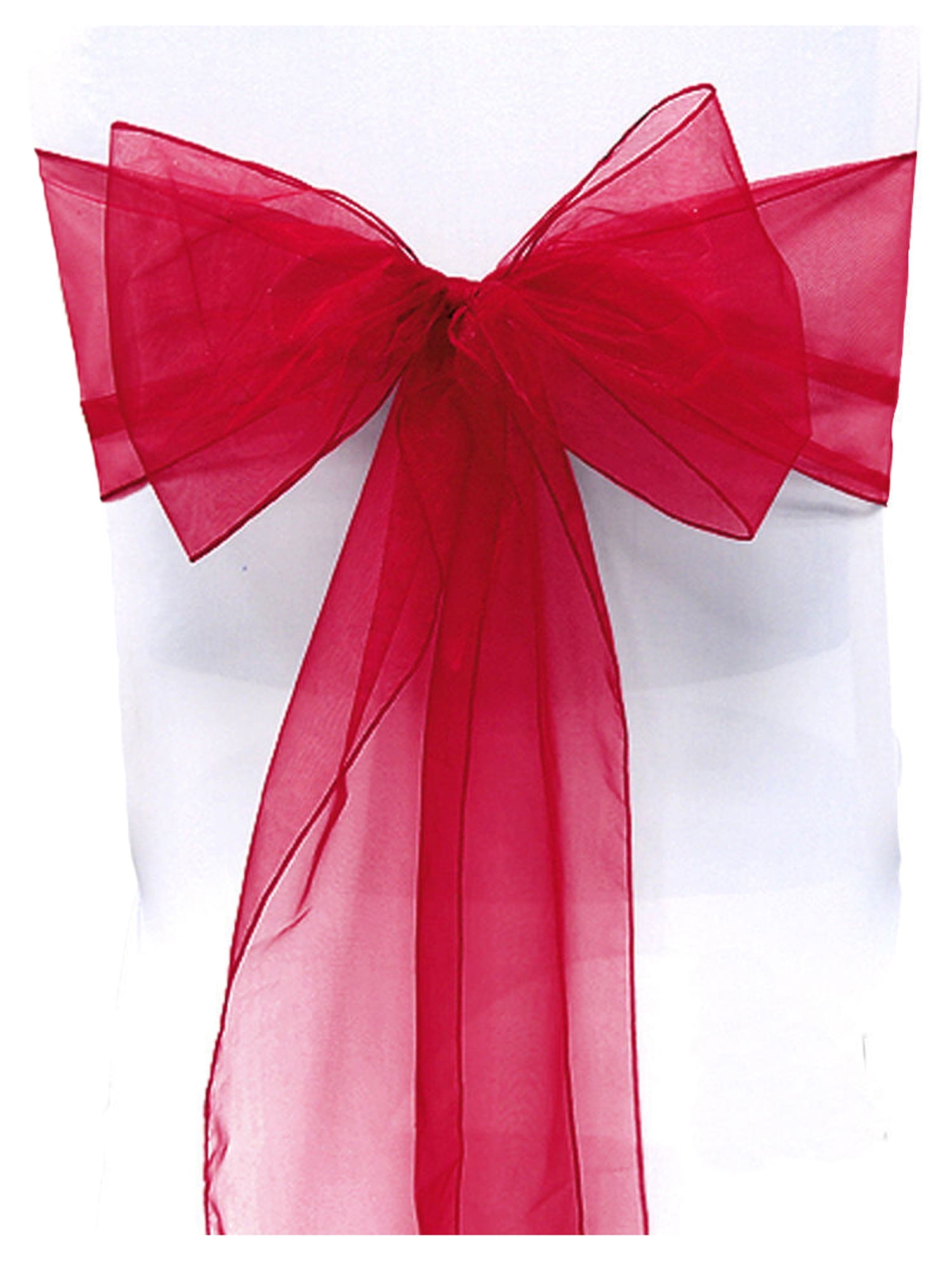 10-100Pcs Organza Sashes Chair Covers Tulle Bows Sash Tie Ribbon  Wedding Party! 