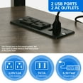 thumbnail image 3 of Dextrus Height Adjustable TV Stand Mount, Entertainment Center with Power Outlet and LED Lights, for TVs up to 70 Inches, 3 of 8