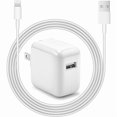 thumbnail image 1 of Chenchen iPad Charger iPhone Fast Charger 12W USB Wall Charger Foldable Portable Travel Plug with USB Charging Modem Cables Compatible with iPhone, iPad, iPad mini, iPad Air 1/2/3, Airpod, 1 of 1