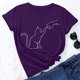 thumbnail image 3 of Tops Para Mujer Elegantes Blusas Casuales Camisas de Moda Sueltas Cuello Redondo Animal Lindo Estampado Camiseta de Manga Corta Odeerbi ODB167149, 3 of 6
