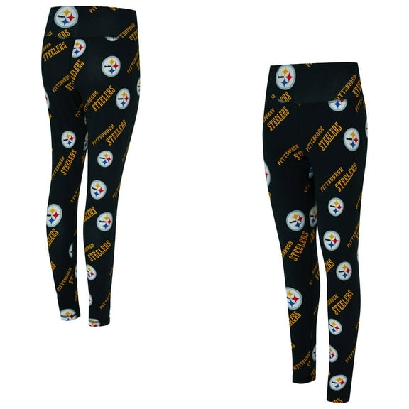 Women's Concepts Sport Black Pittsburgh Steelers Mosaic Allover Print Leggings