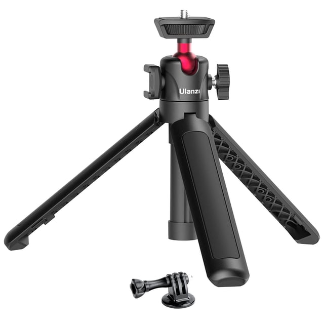 ULANZI MT-16 Trépied Mini Caméra Extensible, Réglage à 4 Niveaux, Tête à Bille 360°, Chaussure Froide, Léger, Portable, Vlog, Voyage, Perche à Selfie, Poignée