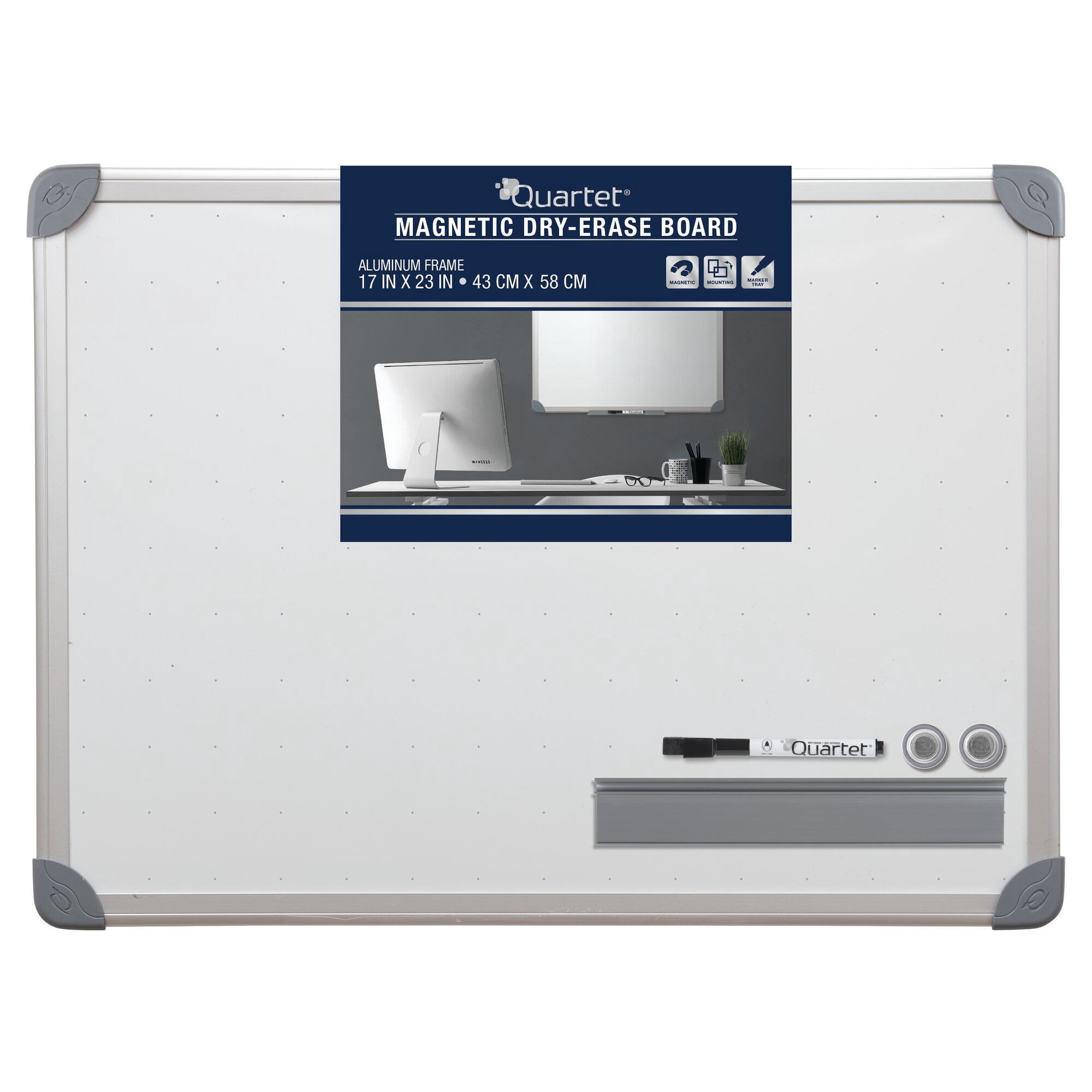 Quartet Magnetic Dry-Erase Board Value Pack, 17" x 23", Euro Frame - 2-Pack