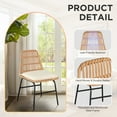 thumbnail image 6 of Tappio 2 Pack Indooor Chairs, Kitchen & Dining Room Chairs with Waterproof Cushion, Log Color PE Rattan, Beige, 6 of 9