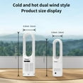 thumbnail image 5 of Space Heater Tower Ventilador sin aspas, calentador y ventilador combinado con control remoto, sin instalación, silencioso, oscilación de 80°, 8 velocidades, temporizador de 9 horas, filtro HEPA, 32 p, 5 of 5