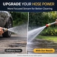 thumbnail image 4 of Jet Nozzle Power Washer for Garden Hose, Nozzle with 3 Spray Tips, Metal Water Wand with 3/4” & 1/2” Quick Connect for Car Patio Window Cleaning, 4 of 7