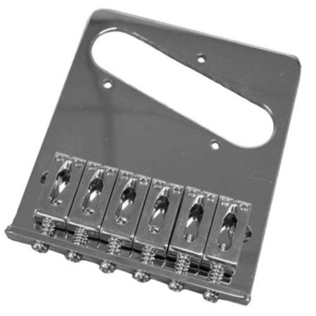 Standard Series Telecaster Bridge Assembly - Chrome, Chrome-plated bridge plate with six adjustable block-style saddles By