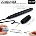thumbnail image 4 of 24PCS Count Permanent Markers, Fine Point Tip Black Permanent Marker Pens with Retractable Pen Holder, 4 of 9