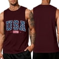 thumbnail image 2 of 4th of July Shirts Men Patriotic Sleeveless Crew Neck Tees Independence Day 250th Anniversary Vintage T-Shirts, M, 2 of 4