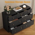 thumbnail image 3 of Heynemo Dresser for Bedroom with 7 Drawers, Wood Drawer Organizer for Bedroom, Living Room, Hallway, Black, 3 of 9