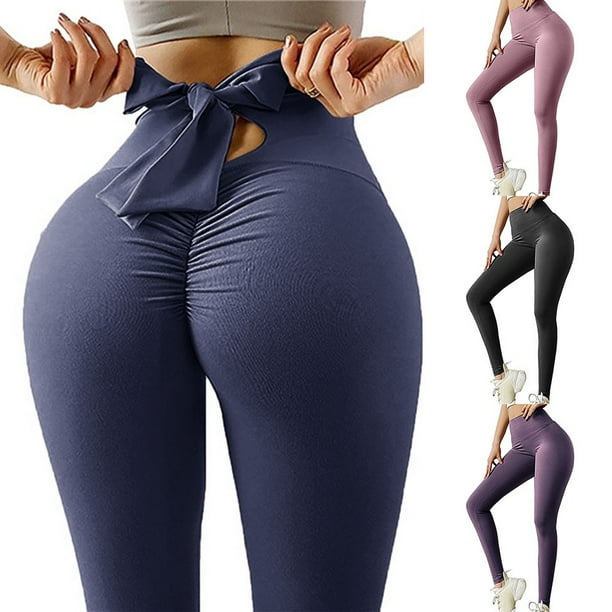 Lefu Women High Waist Butt Lift Yoga Pants Leggings Scrunch Trousers  Workout Gym NEW 