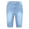 thumbnail image 6 of Nfurl Mens Stretch Denim Shorts Distressed Straight Fit Jean Shorts Elastic Waist Ripped Denim Pants for Big and Tall Casual Jean Pants with Pockets, 6 of 6