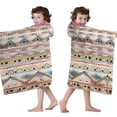 thumbnail image 4 of Mixed Ethnic Pattern Hooded Bath Towel，50"x30" for Ages 3 To 12 Kids, Quick Dry Lightweight Soft Microfiber Hood Beach Towel Cover Up for Kids, 4 of 7