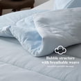 thumbnail image 3 of Simple&Opulence 100% Cotton Muslin Comforter Set King Size 104x92”, 3PCS Gauze Comforter for King Bed, Soft Lightweight All Seasons Bedding Sets with 2 Pillowcases(Light Blue,King), 3 of 6