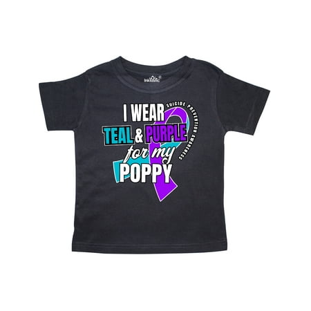 

Inktastic Suicide Prevention I Wear Teal and Purple for My Poppy Gift Toddler Boy or Toddler Girl T-Shirt