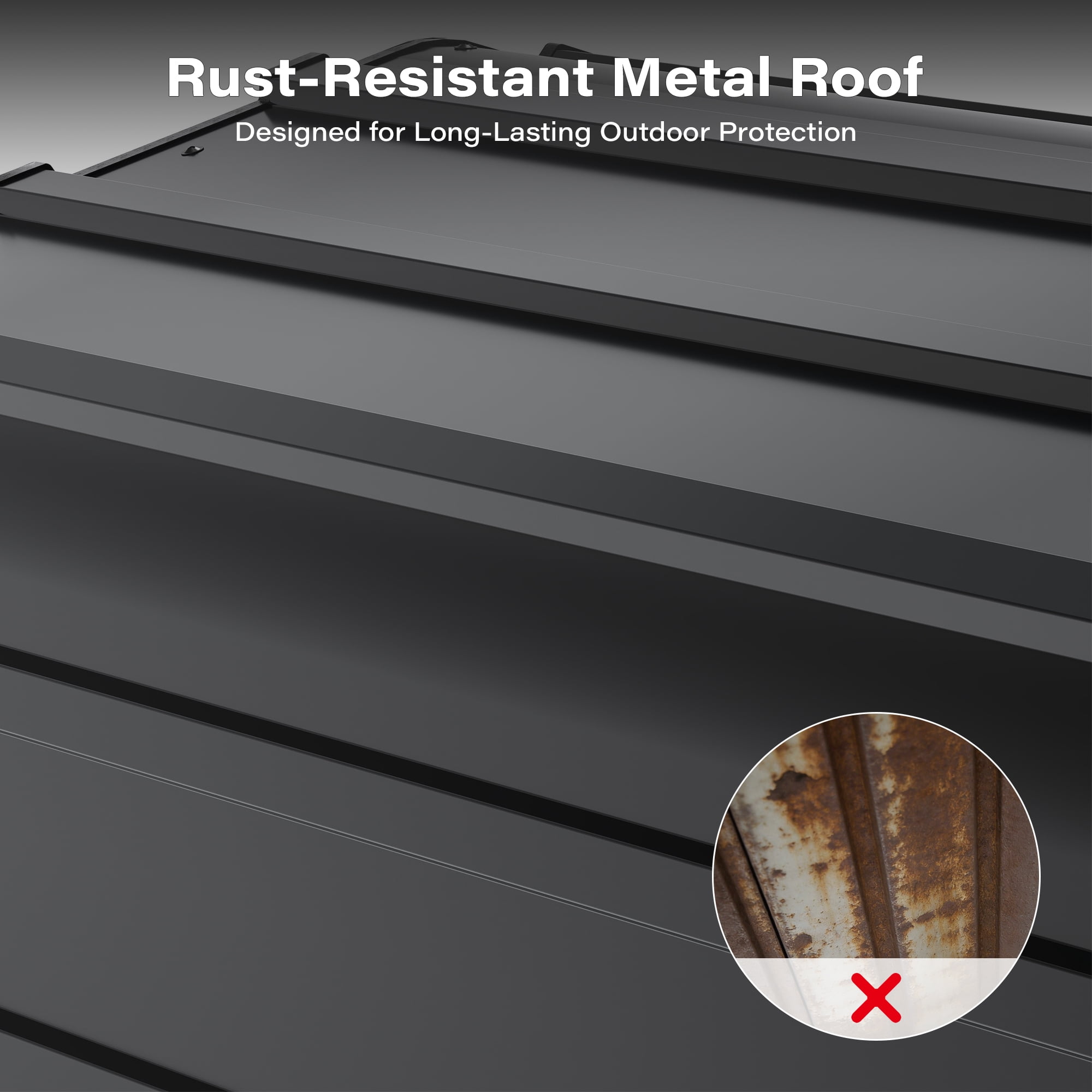 LAUSAINT HOME Robot Mower Garage, Outdoor Storage Shed with Rust-Resistant Metal Roof, All-Weather Protection for Lawn Mowers, Garden Tool Fits Most Standard Lawn Mowers