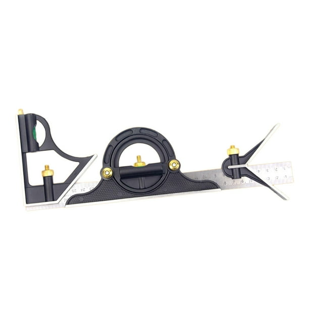 Transportador de ángulo de combinación ajustable, regla paralela, medición de nivel multifuncional, transportador derecho, herramientas de medición Sunnimix Regla de ángulo de combinación