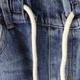 thumbnail image 6 of KIDSCOOL SPACE Big Girls Wide-leg Colored Denim Jeans, 5-14T Loose Elastic Waist with String Ripped Flared Pants,Mid Blue,10-11 Years, 6 of 8
