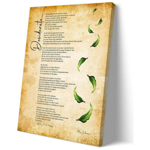 Desiderata Poem Wall Decor Max Ehrmann Quotes Wall Art Poetry Poster Landscape Picture Canvas Print for Living Room Decorative Paintings