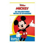 Mickey Mouse 32 Valentines with Stickers