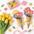 thumbnail image 2 of 12 Pcs DIY Flower Bouquet Craft Kit, Handmade Paper Flower Crafts, Mother's Day Thankful Gift, Make Your Own Flower Bouquet & Greeting Cards for Women, 2 of 7