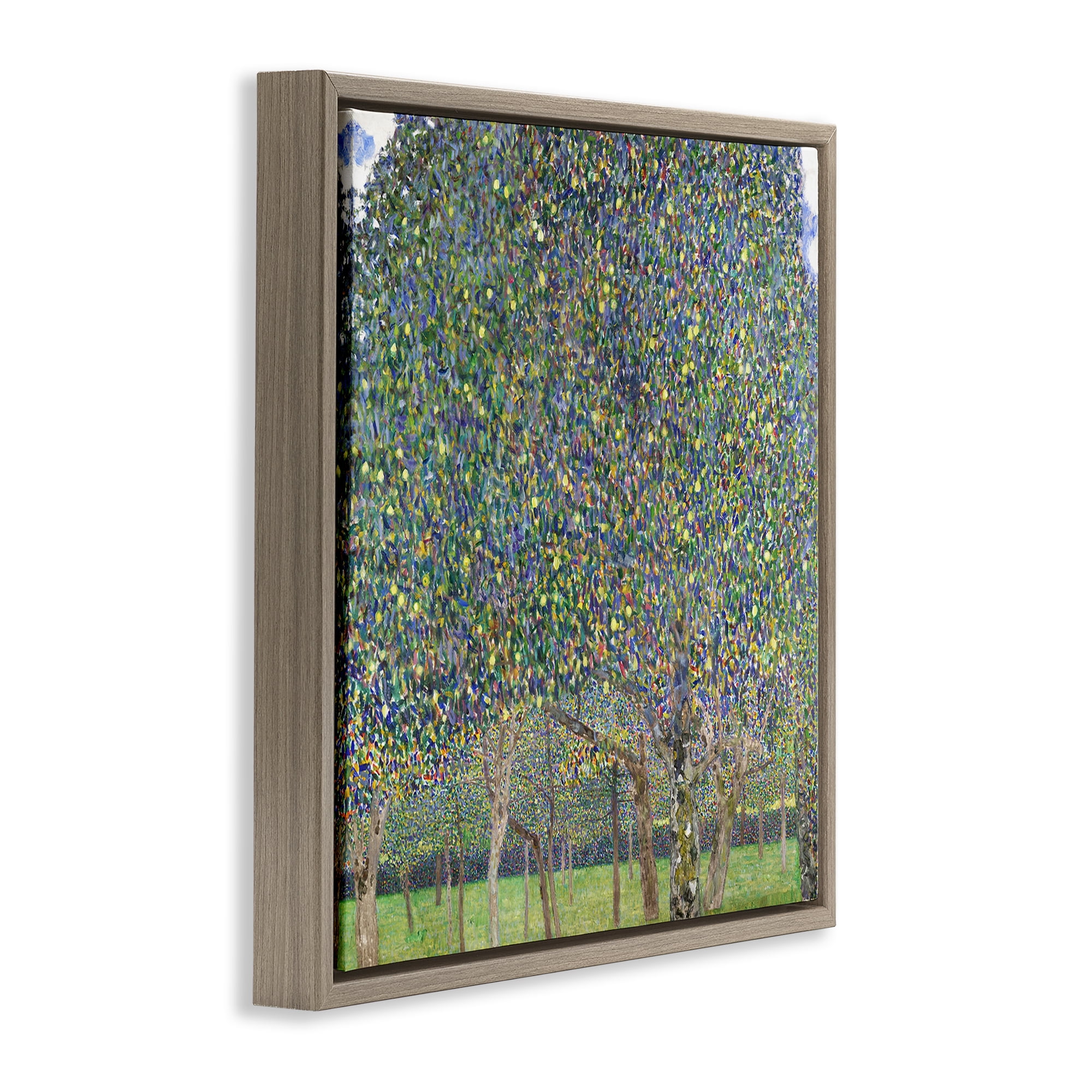 Stupell Industries Abstract Mosaic Trees Landscape & Nature Painting Brown Floater Framed Canvas Art Print Wall Art, 18 x 18