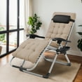 thumbnail image 6 of Ktaxon Recliner Chair, Zero Gravity Chair with Black Cushion, Lounge Chair Outdoor&Indoor, Patio Chairs, Khaki, 6 of 7