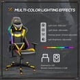 thumbnail image 3 of Vinsetto Racing Gaming Chair with RGB LED Lights, Adjustable Height, Gamer Office Chair, Computer Desk Chair, Black/Yellow, 3 of 9