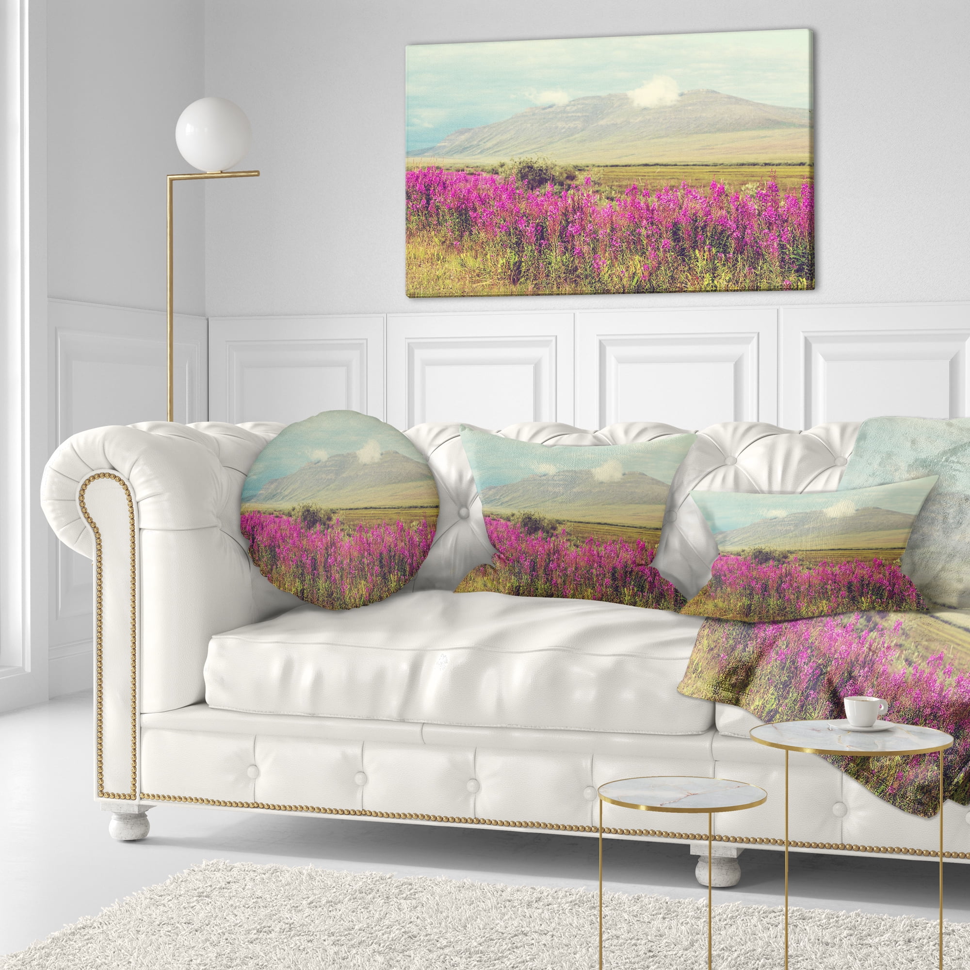 Designart 12" x 20" Purple Polyester Throw Pillow