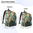 thumbnail image 3 of Picia Delicate White Daisy Jars Printed Canvas Daypack - Stylish and Durable Vintage Compact Backpack - Class, Work, Travel, or Laptop Bookbag,Organized Compartments-Small, 3 of 6