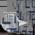 thumbnail image 3 of Boho Shower Curtain Geometrical Fabric Shower Curtain for Bathroom Blue Grey Geometry Lines Textured Waterproof Shower Curtain Set with Hooks 48x72 inches, 3 of 6