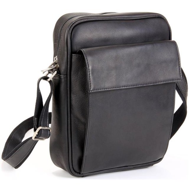 Le Donne Leather TR-1056-BL Ipad & E-Reader Mens Carry All Bag, Black
