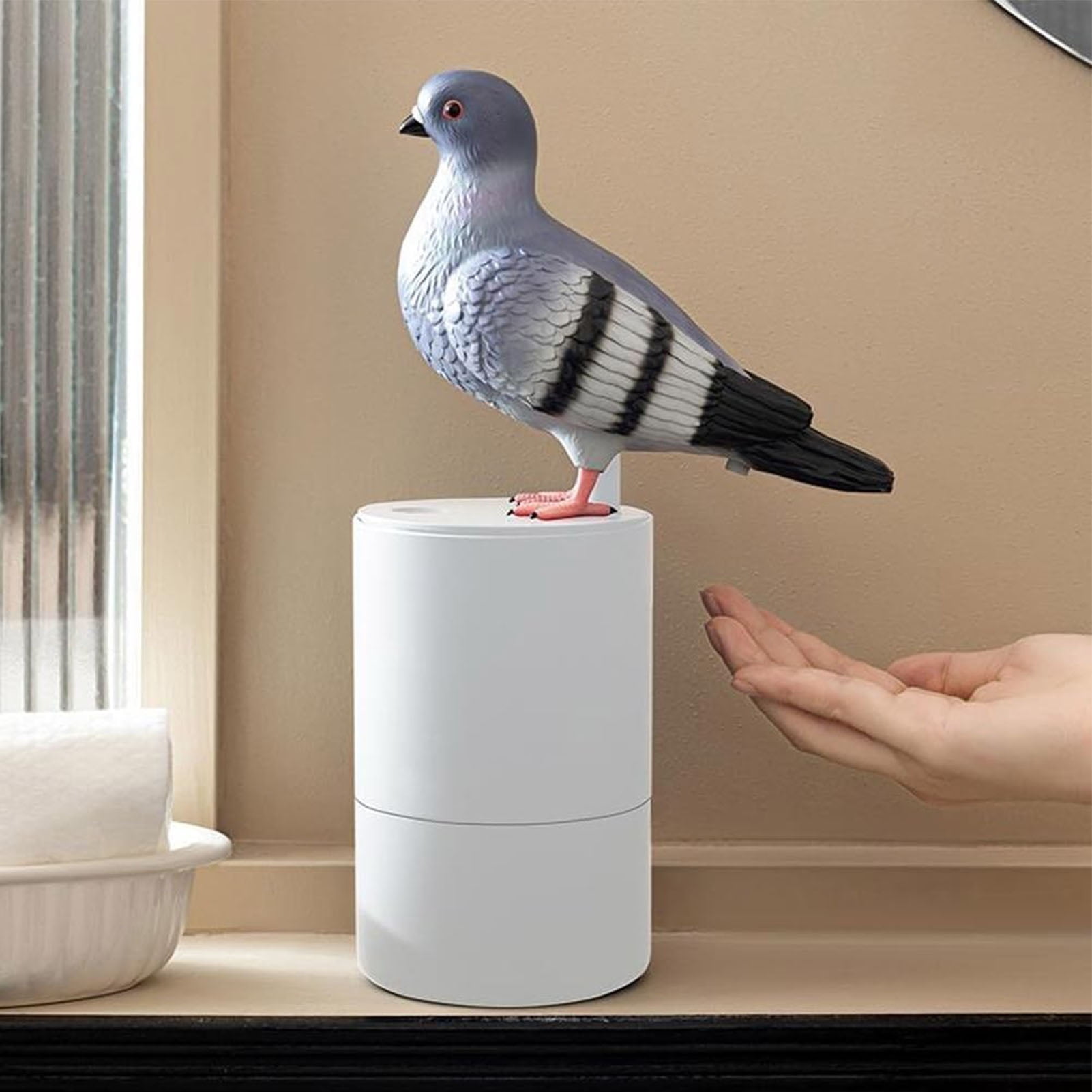 Rupoun Automatic Foaming Hand Soap Dispenser Touchless Blue Bird Induction Refillable ABS Washer for Kitchen Bathroom