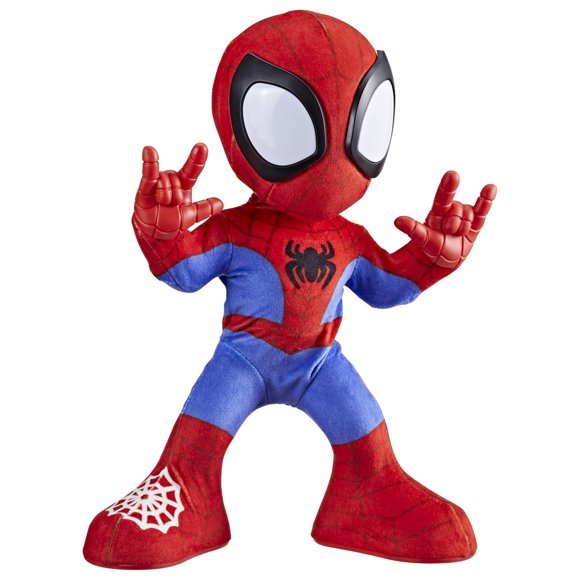 Marvel Spidey and His Amazing Friends Dance 'N Crawl Spidey, Interactive Plush Toy with 20 Phrases & Sounds, 2 Songs, Super Hero Toys for Kids 3 & Up (English)