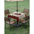 thumbnail image 3 of Outdoor Tablecloth with Umbrella Hole and Zipper, Red Plaid Christmas Square Table Cloth 54x54 Inch Waterproof Tablecloth, Truck Xmas Tree Vintage Winter Picnic Table Cover for Patio Camping, 3 of 7