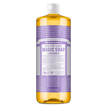 Dr. Bronner's Magic Soap - Lavender - Pure-Castile Liquid Soap - 32 oz – for face, body wash, hands