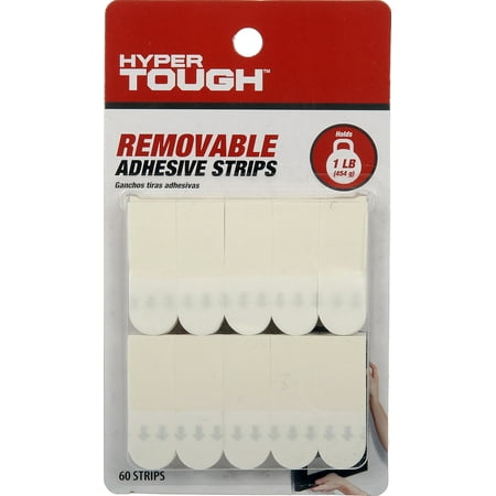 

HyperTough Removable Adhesive Strips Holds up to 1lb 60 Strips