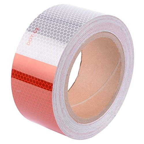 2" x30' DOT-C2 Safety Reflective Tape Auto Car Red And White Adhesive Strip 