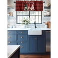 thumbnail image 6 of Christmas Gnomes Valances for Windows, Merry Christmas Winter Snow Red Black Plaid Light Filtering Window Treatment Valances, Rod Pocket Small Curtains for Kitchen/Bathroom, 54"x18", 6 of 9